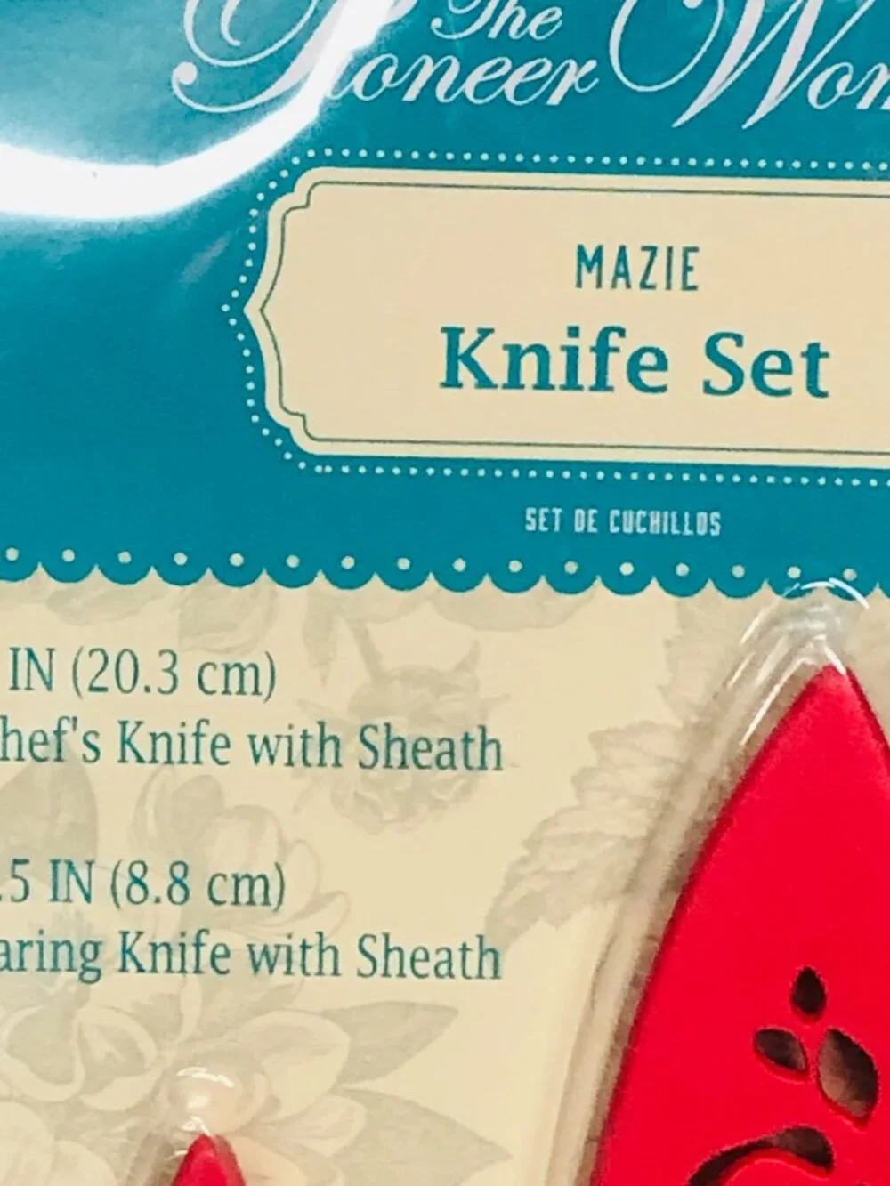 Pioneer Woman Mazie Knife Set 2pc Chef & Paring Knives with Sheaths Floral New